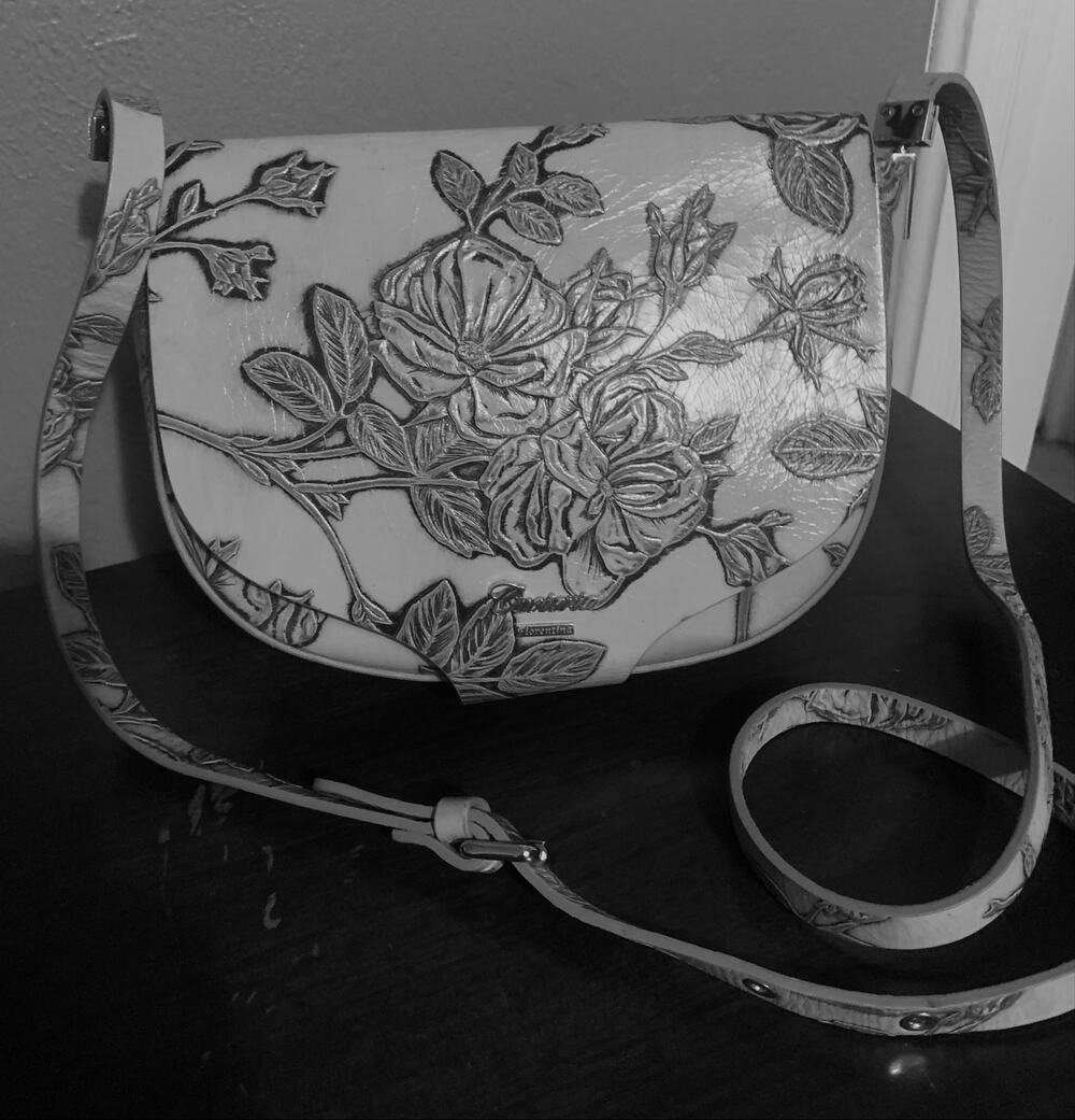 Cuoieria Fiorentina Mimì Embossed Leather Crossbody Saddle Bag - Made in Italy